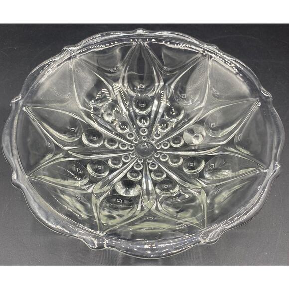 Vtg 1960 Anchor Hocking Glass Teardrop Dot Pattern Bowl Glass Home Decor - Picture 1 of 4